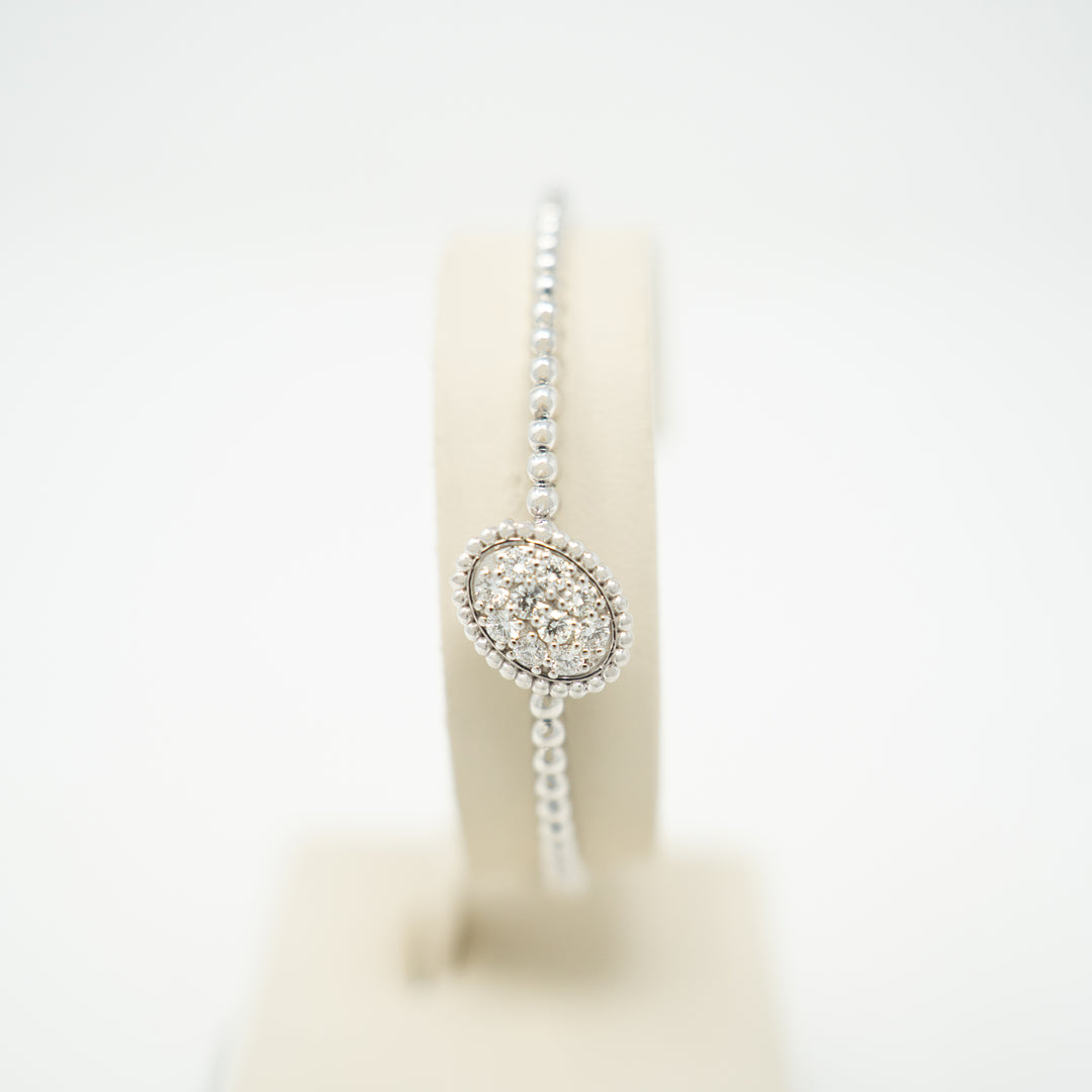 Oval Diamond Bangle Bracelet