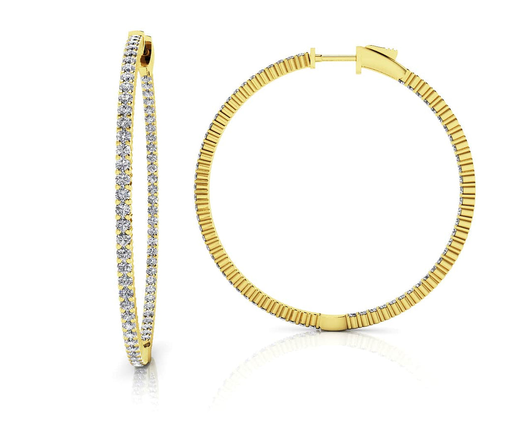 Timeless Diamond Hoop Earrings 3.74 Carats
