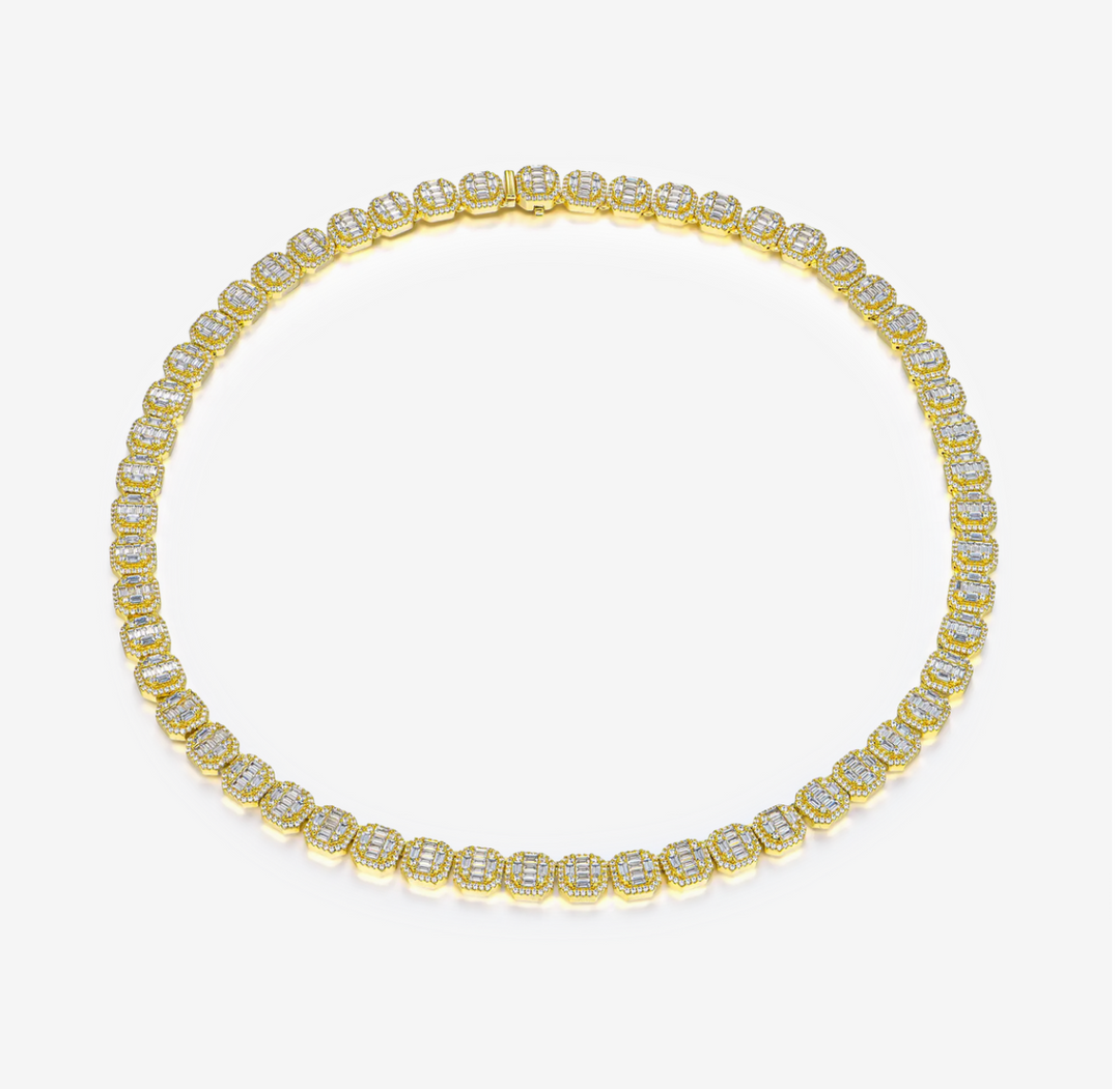 Custom Radiant Baguette Necklace