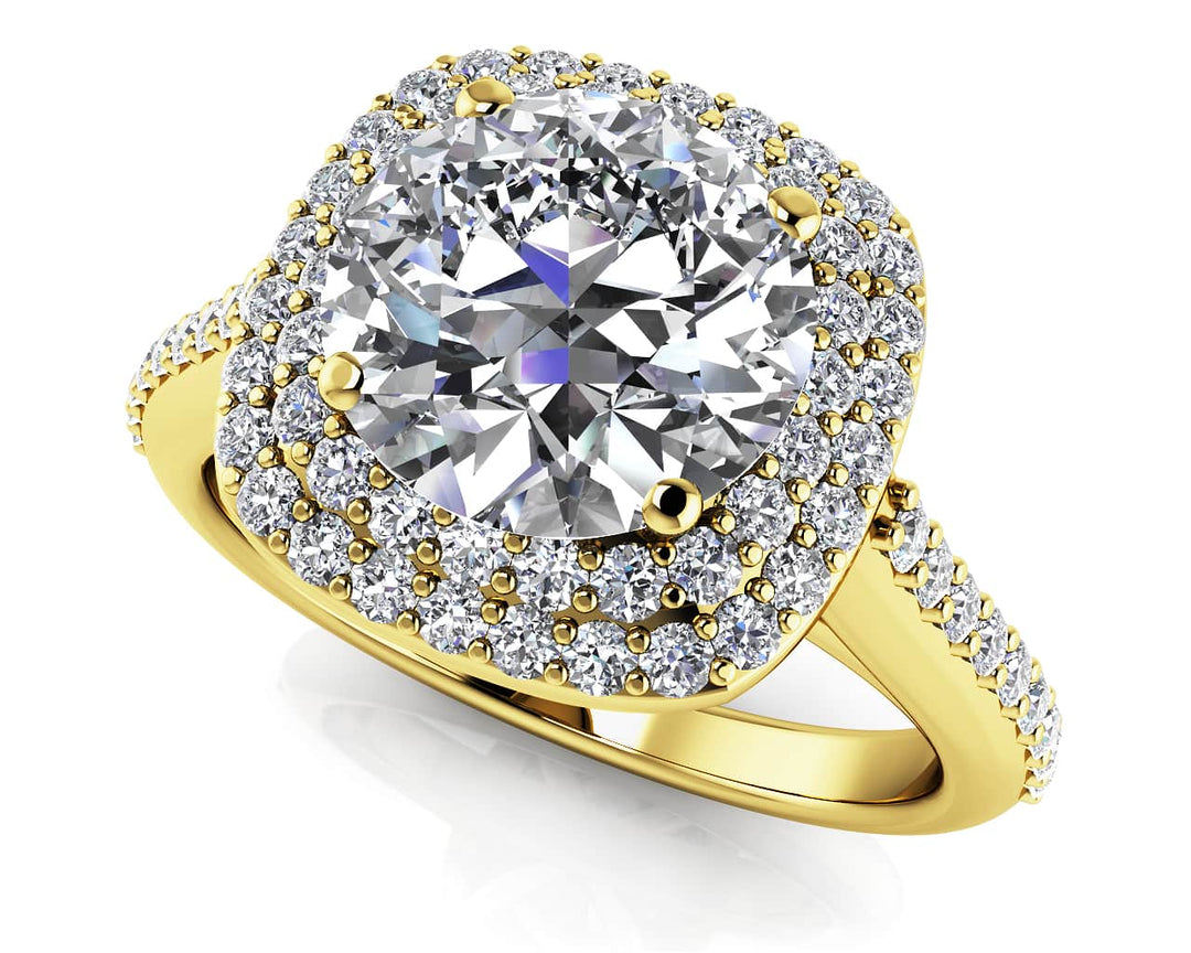 Round Double Halo Diamond Ring