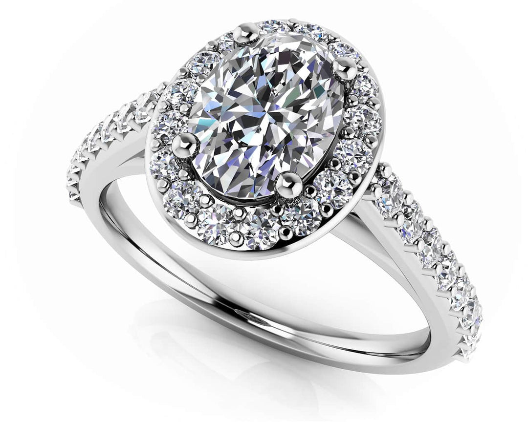 Oval Ring with Halo