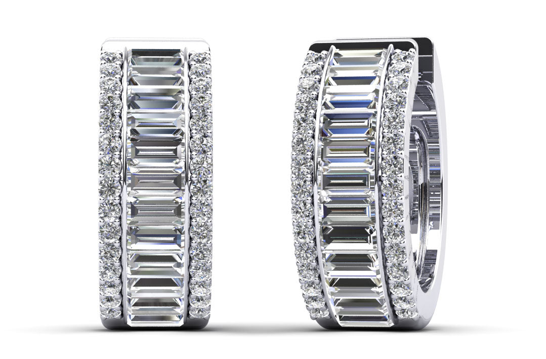 Baguette Diamond Hoop Earrings