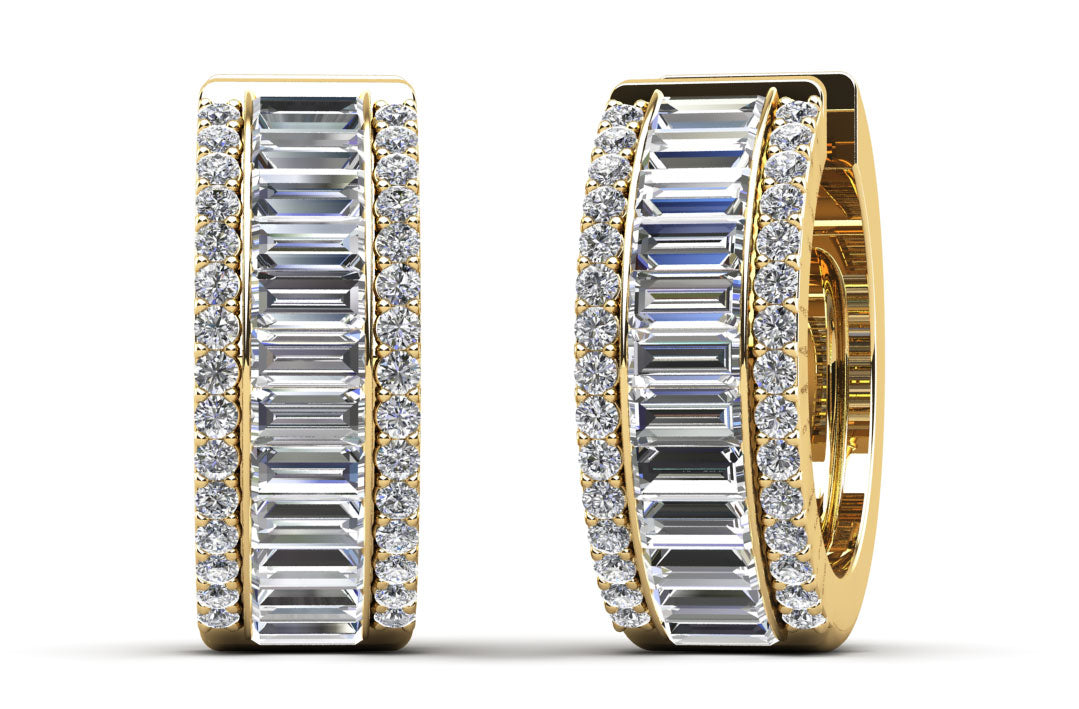 Baguette Diamond Hoop Earrings