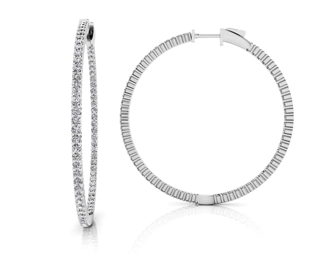 Timeless Diamond Hoop Earrings 3.74 Carats