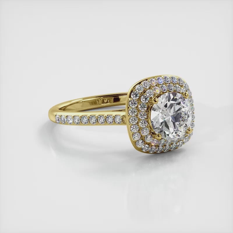 Round Double Halo Diamond Ring